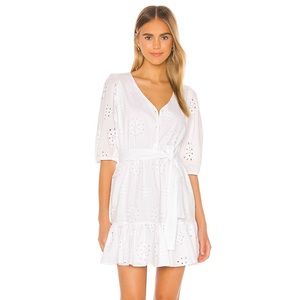 State White Eyelet Tie Waist Dress Size Medium